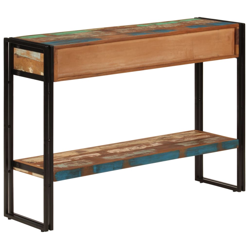 Mesa consola 110x30x76 cm madeira recuperada maciça