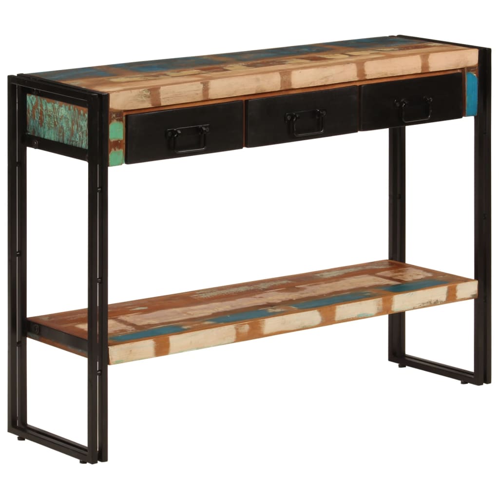 Mesa consola 110x30x76 cm madeira recuperada maciça