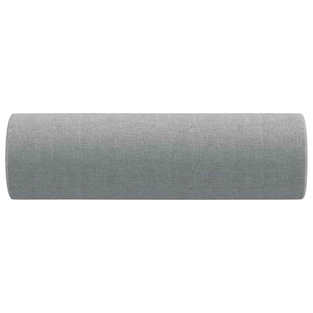 Almofadas decorativas 2 pcs Ø15x50 cm tecido cinzento-claro