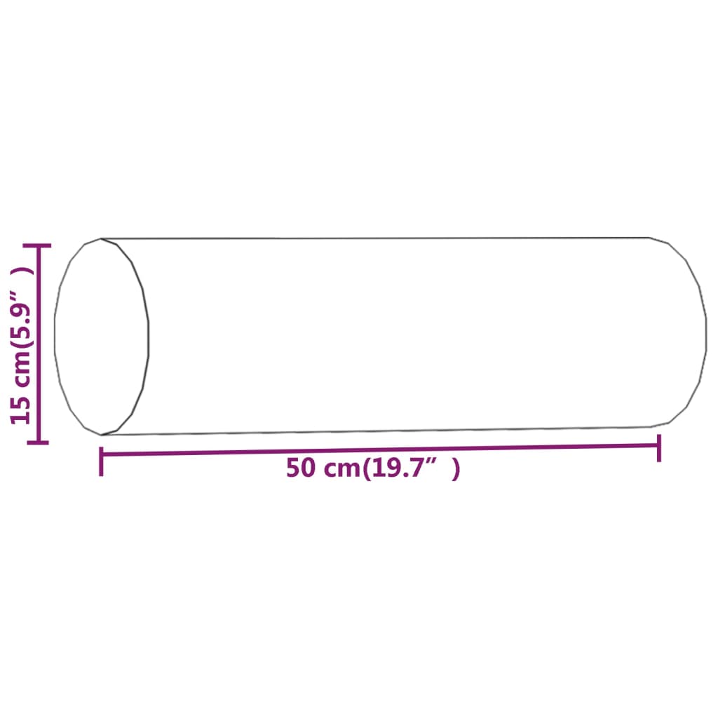 Almofadas decorativas 2 pcs Ø15x50 cm veludo cor creme