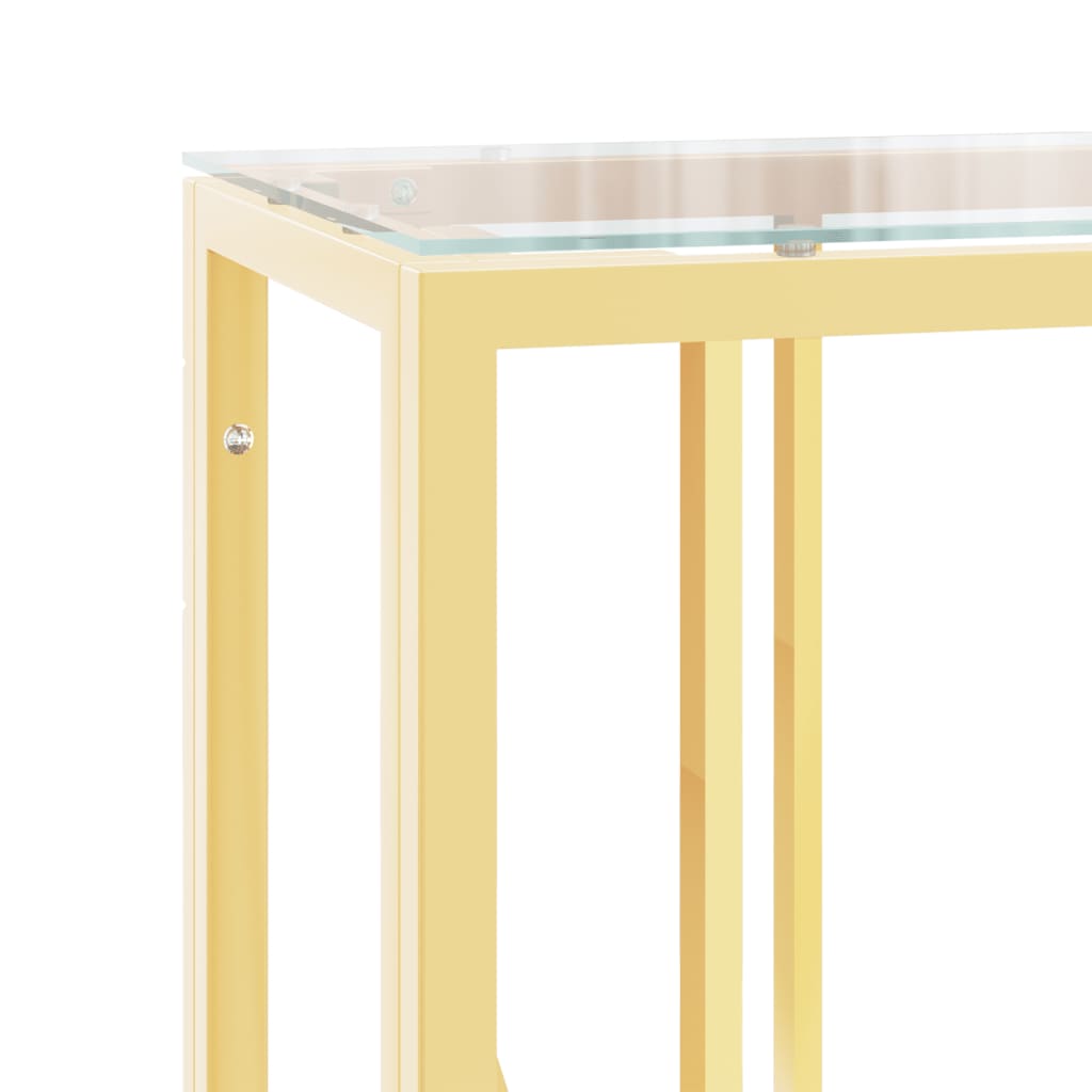 Mesa consola 110x30x70 cm aço inoxidável e vidro