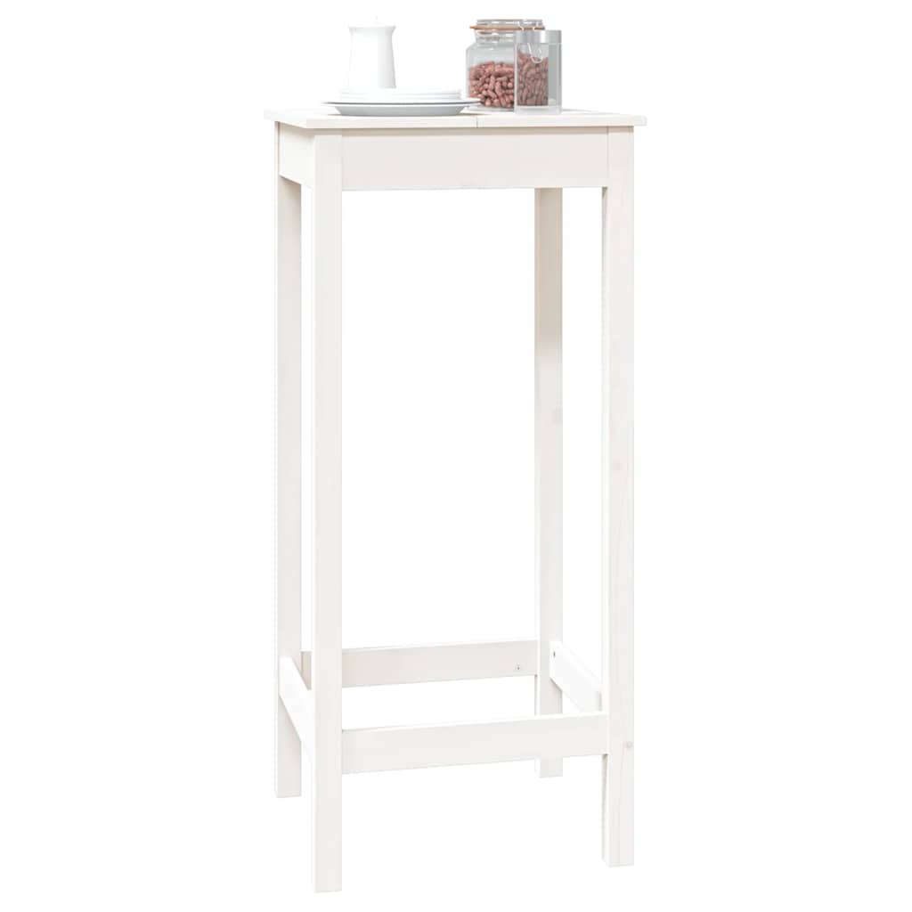 Mesa de bar 140x80x110 cm madeira de pinho maciça branco