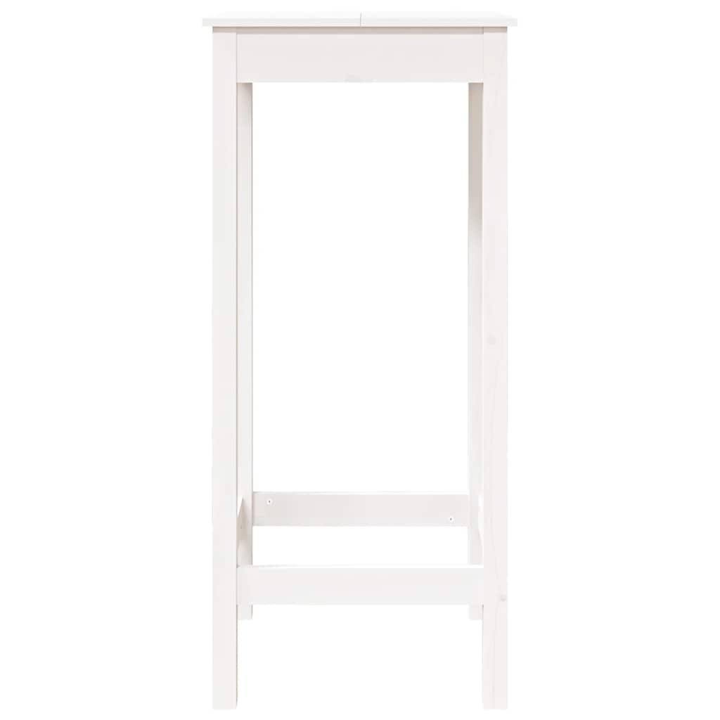 Mesa de bar 140x80x110 cm madeira de pinho maciça branco