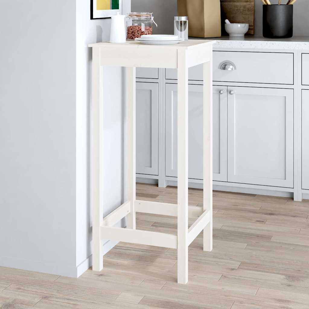Mesa de bar 140x80x110 cm madeira de pinho maciça branco