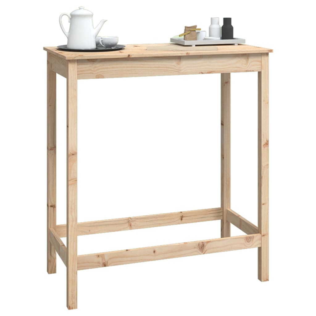 Mesa de bar 140x80x110 cm madeira de pinho maciça branco