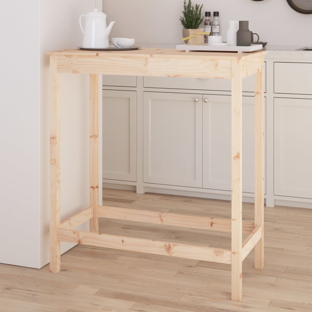 Mesa de bar 140x80x110 cm madeira de pinho maciça branco