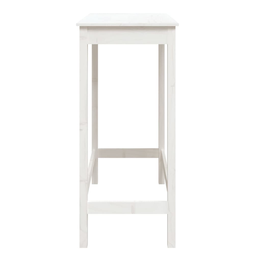 Mesa de bar 140x80x110 cm madeira de pinho maciça branco