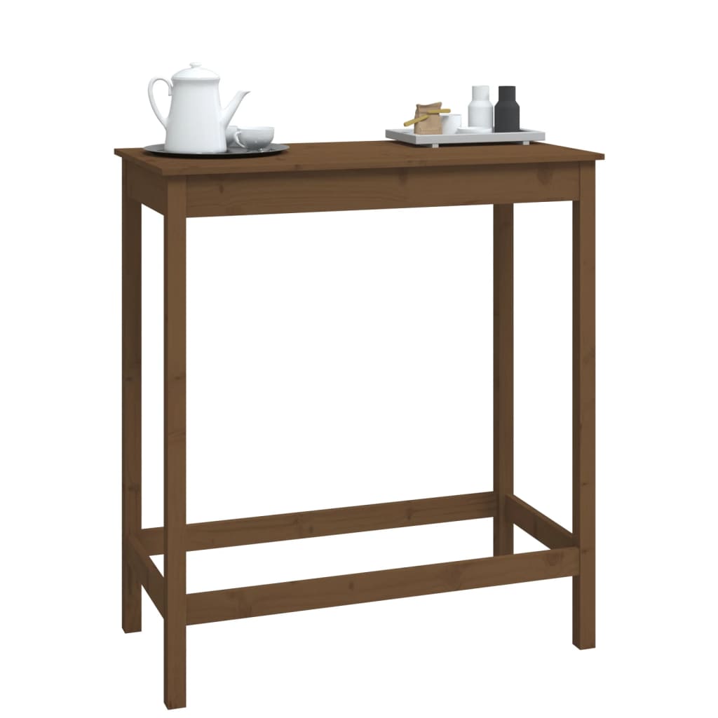 Mesa de bar 140x80x110 cm madeira de pinho maciça branco