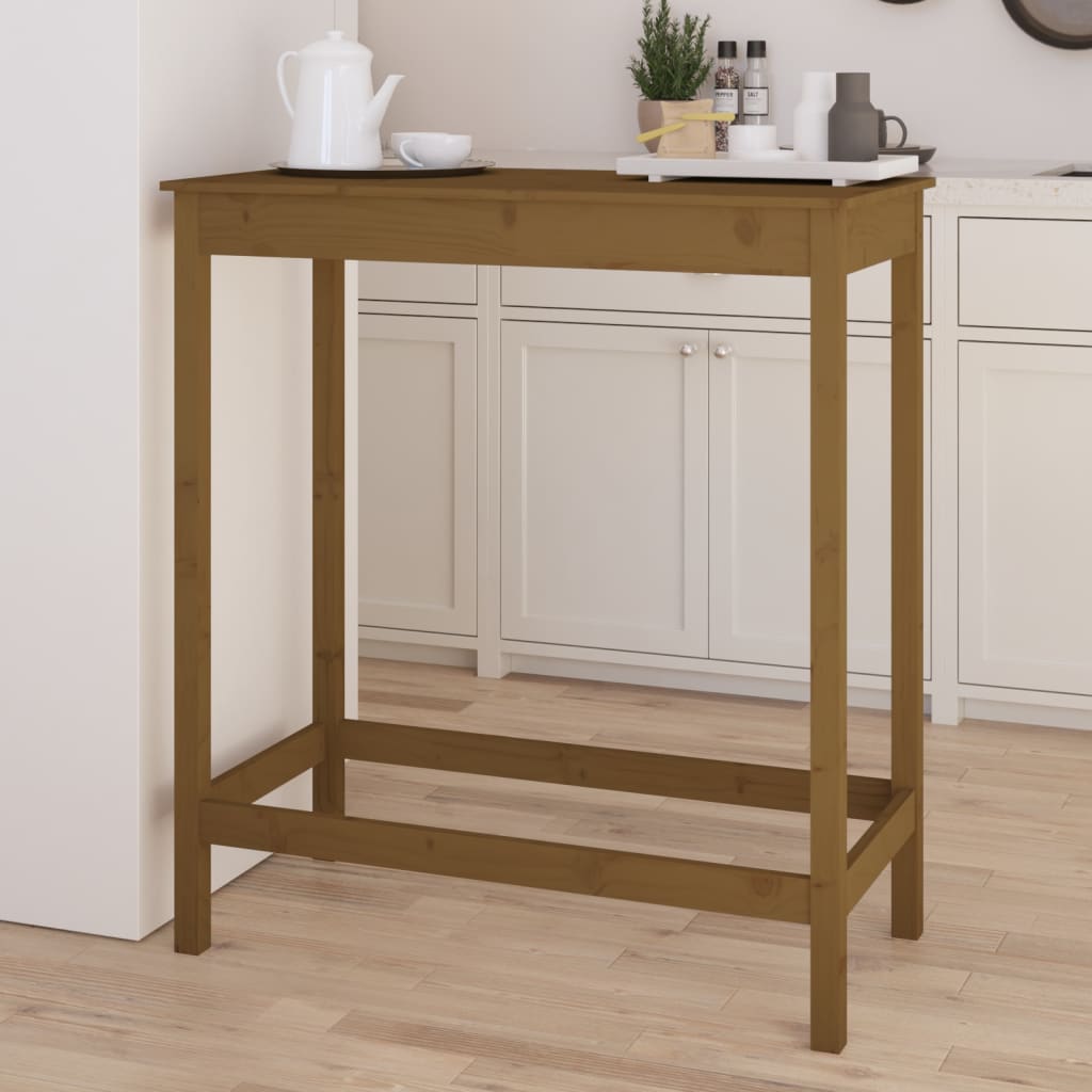 Mesa de bar 140x80x110 cm madeira de pinho maciça branco
