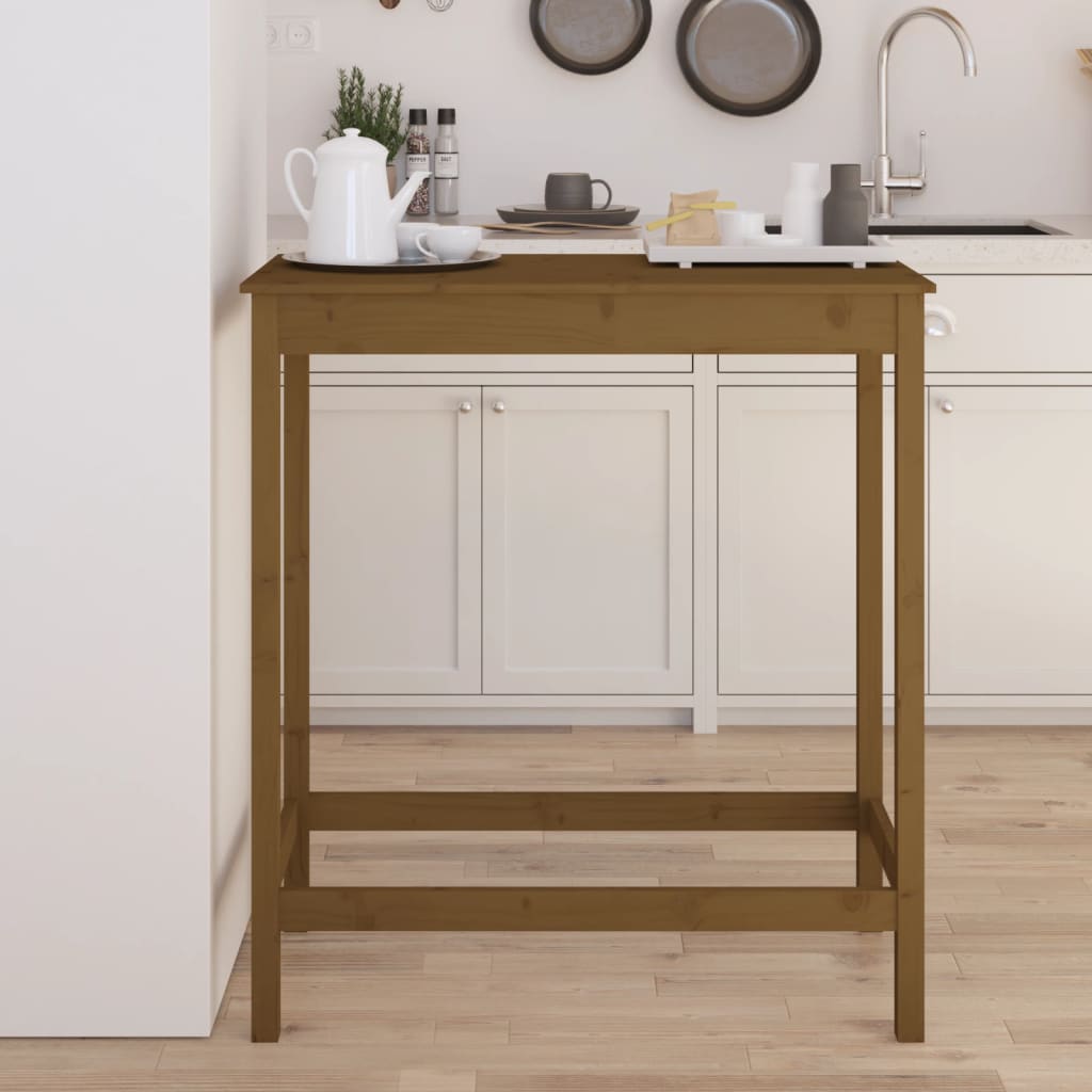 Mesa de bar 140x80x110 cm madeira de pinho maciça branco