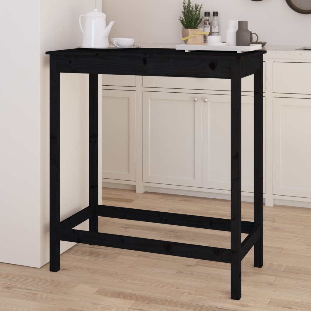 Mesa de bar 140x80x110 cm madeira de pinho maciça branco
