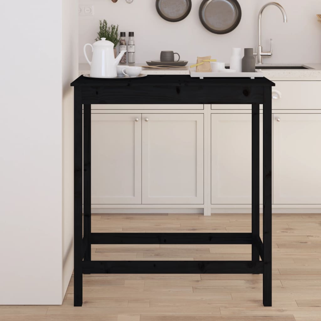 Mesa de bar 140x80x110 cm madeira de pinho maciça branco