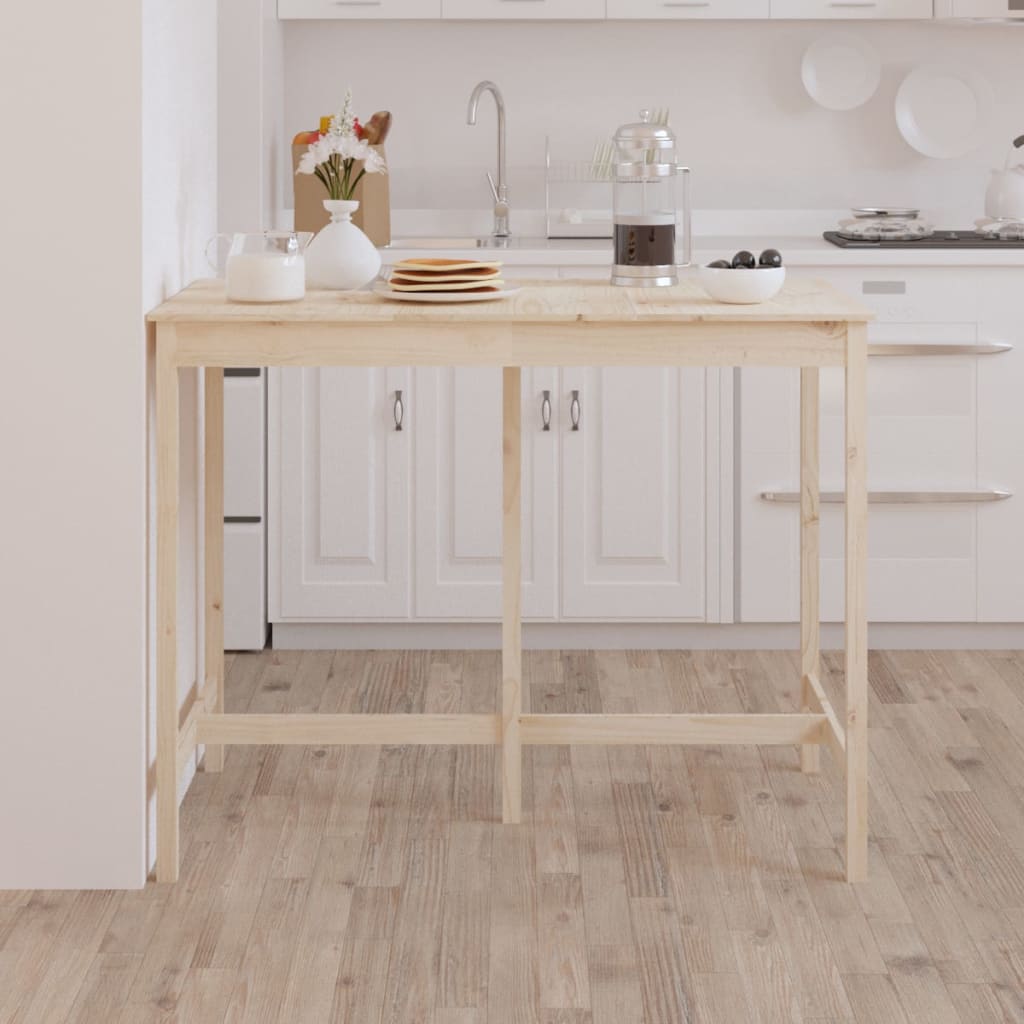 Mesa de bar 140x80x110 cm madeira de pinho maciça branco
