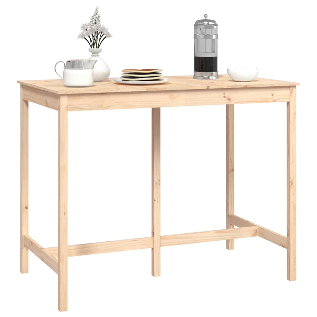 Mesa de bar 140x80x110 cm madeira de pinho maciça branco