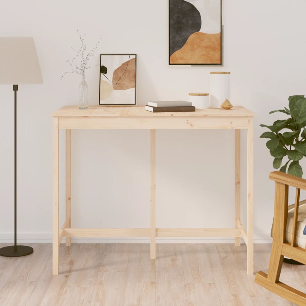 Mesa de bar 140x80x110 cm madeira de pinho maciça branco