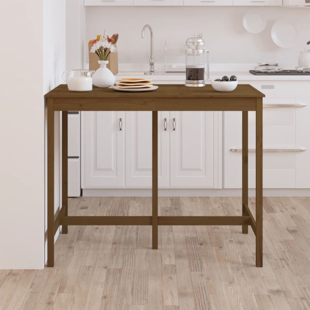 Mesa de bar 140x80x110 cm madeira de pinho maciça branco