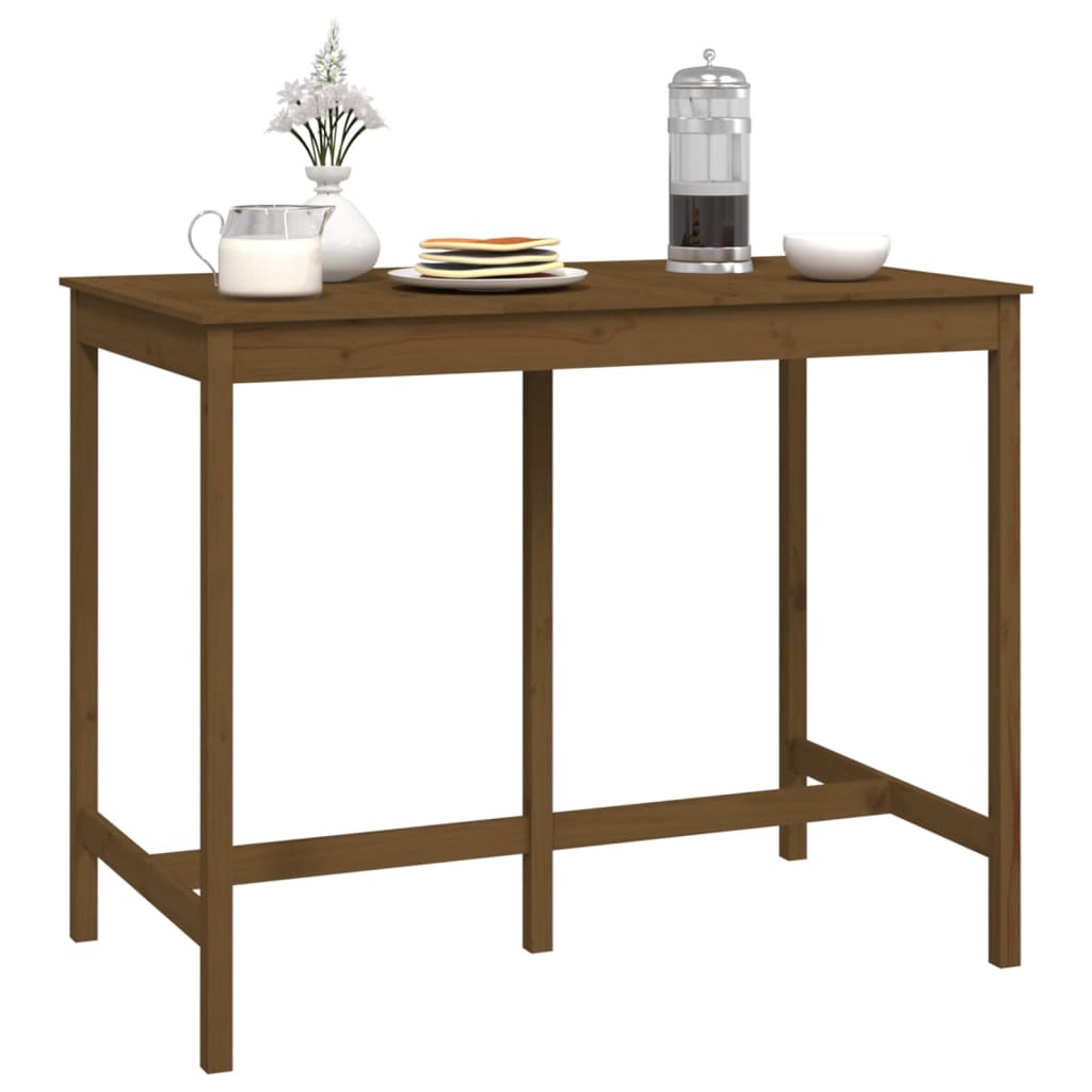 Mesa de bar 140x80x110 cm madeira de pinho maciça branco