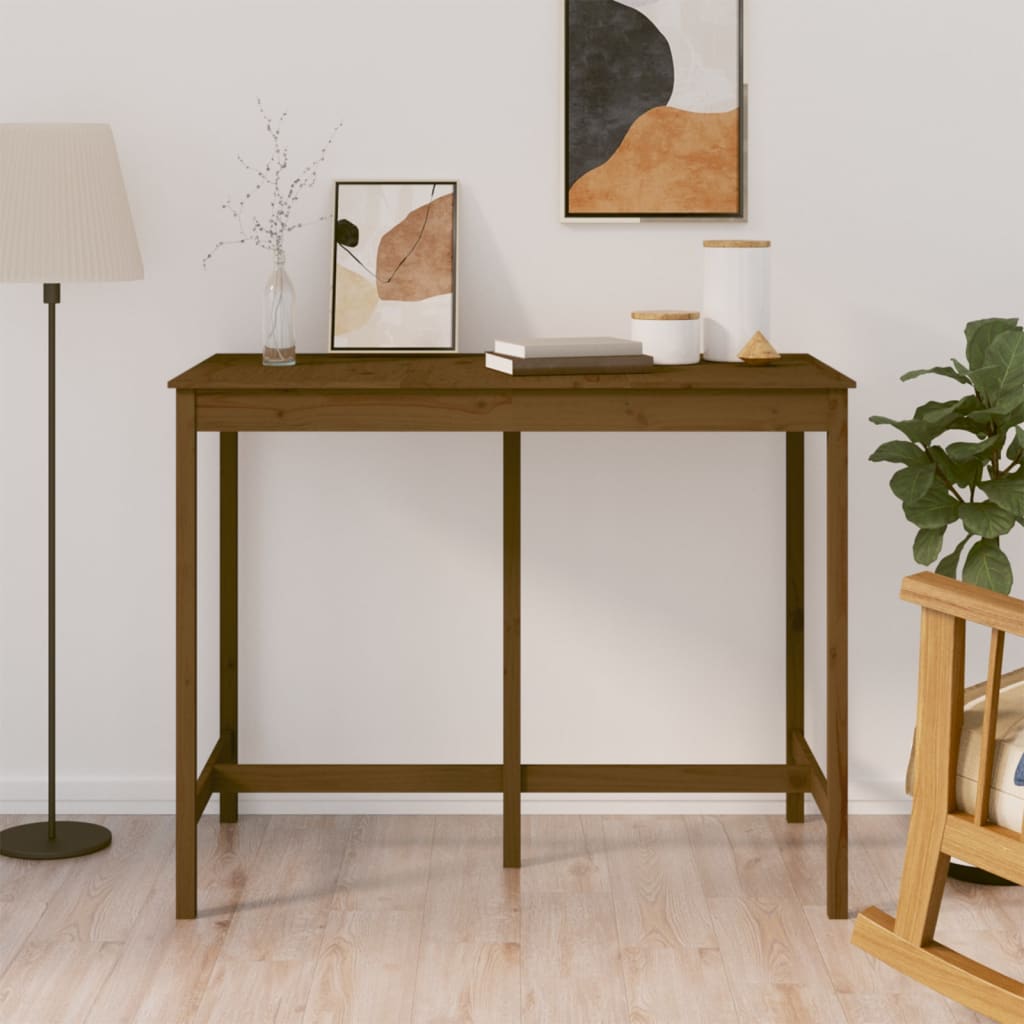 Mesa de bar 140x80x110 cm madeira de pinho maciça branco