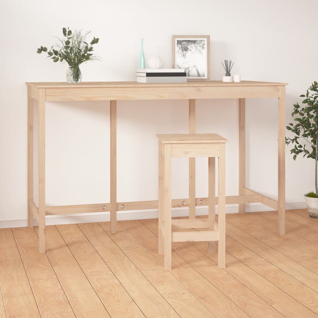 Mesa de bar 180x80x110 cm madeira de pinho maciça branco
