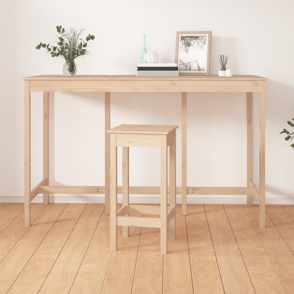 Mesa de bar 180x80x110 cm madeira de pinho maciça branco