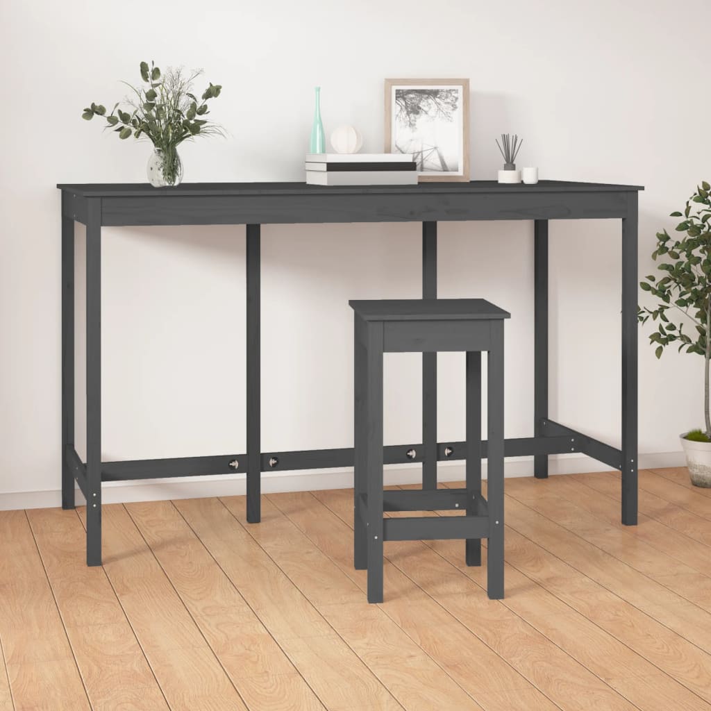 Mesa de bar 180x80x110 cm madeira de pinho maciça branco