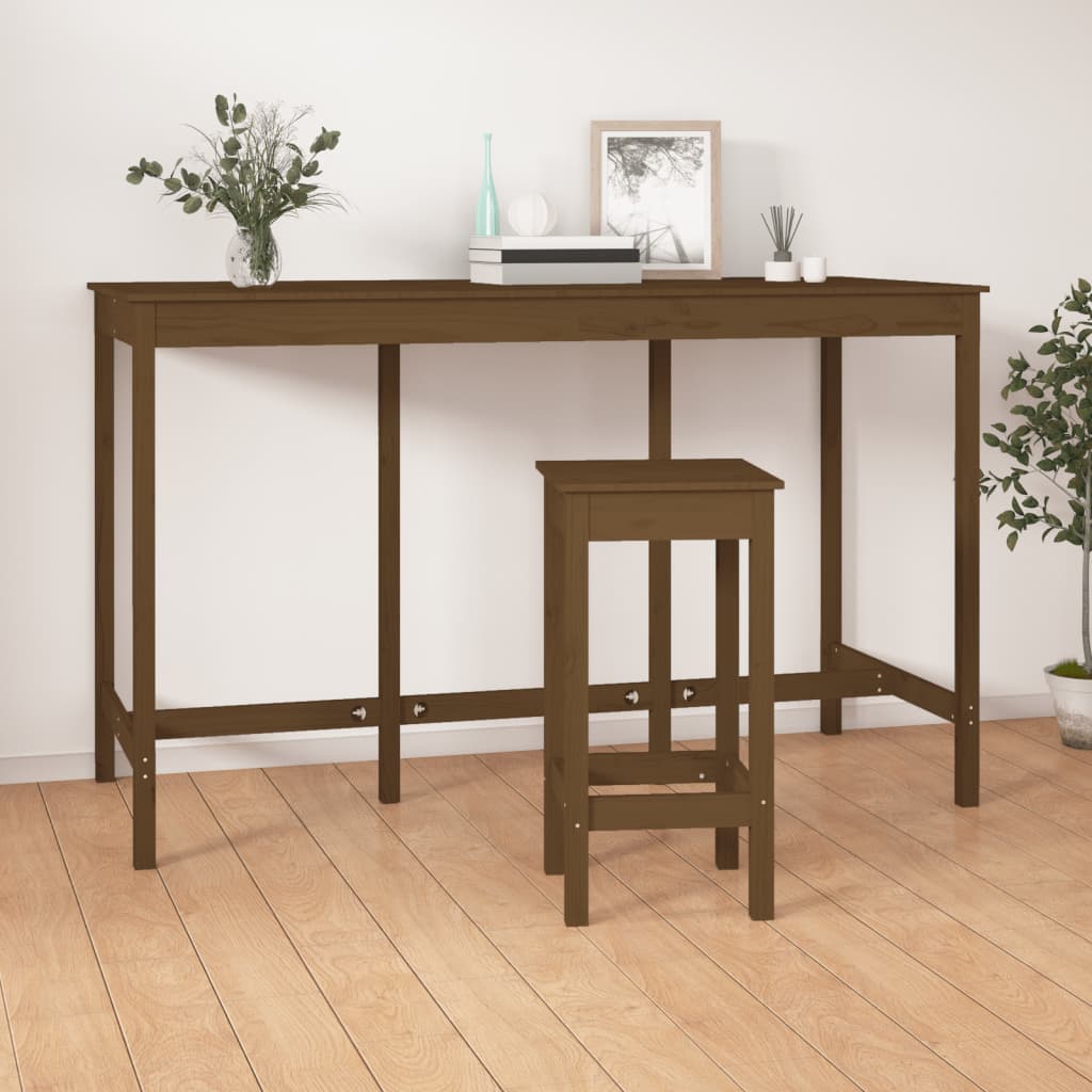 Mesa de bar 180x80x110 cm madeira de pinho maciça branco