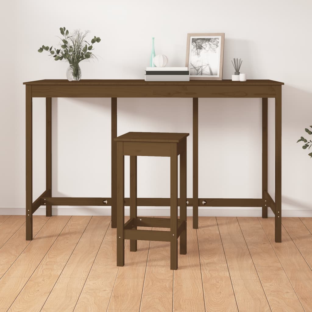 Mesa de bar 180x80x110 cm madeira de pinho maciça branco