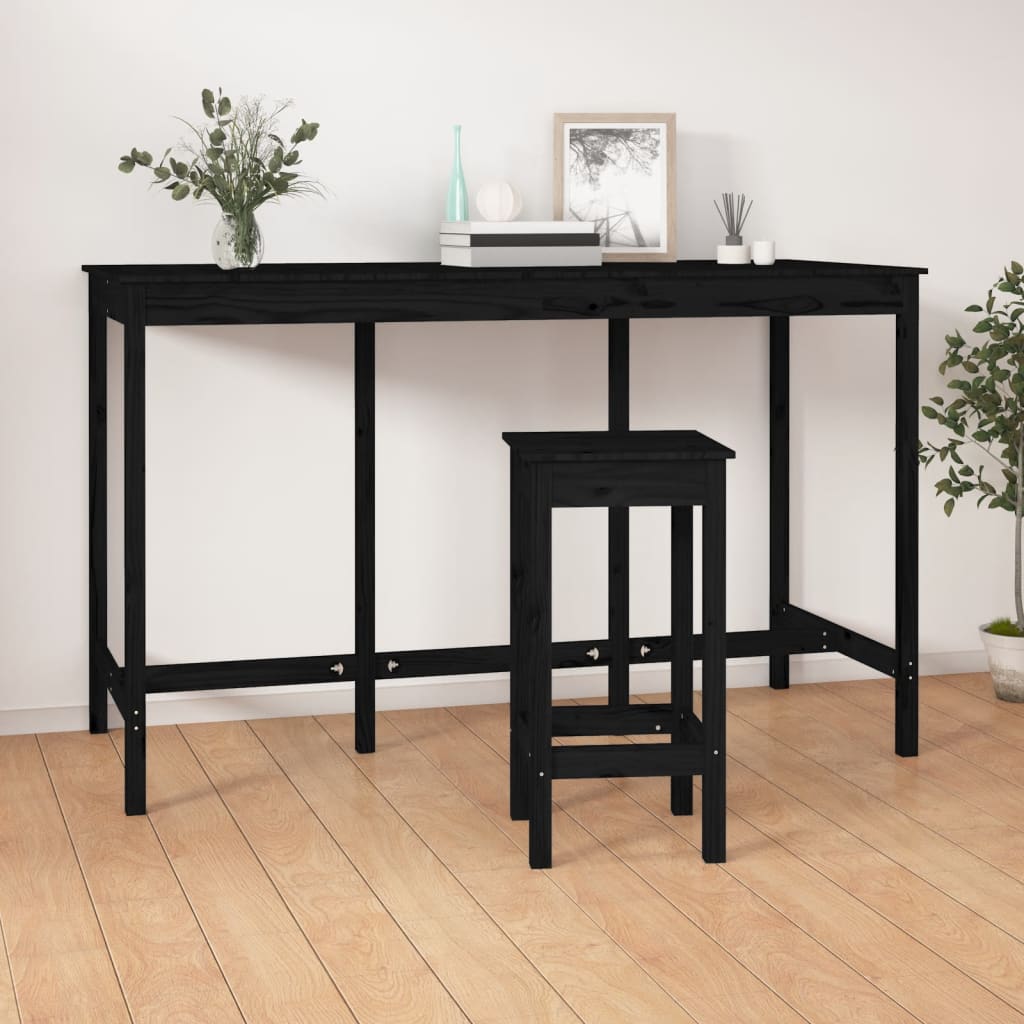 Mesa de bar 180x80x110 cm madeira de pinho maciça branco