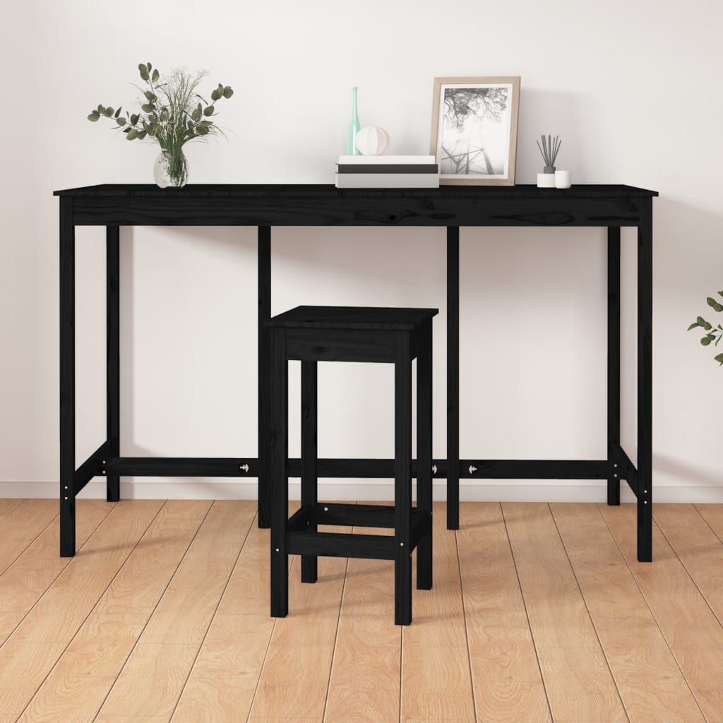 Mesa de bar 180x80x110 cm madeira de pinho maciça branco