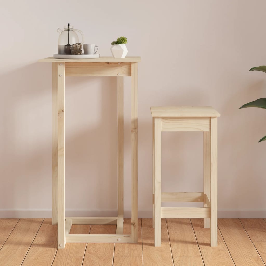 Mesa de bar 140x80x110 cm madeira de pinho maciça branco
