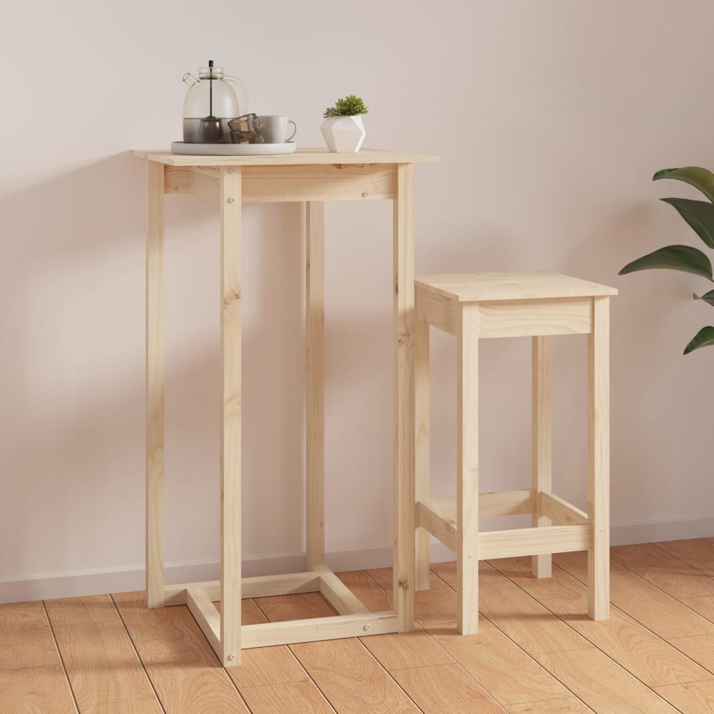 Mesa de bar 140x80x110 cm madeira de pinho maciça branco