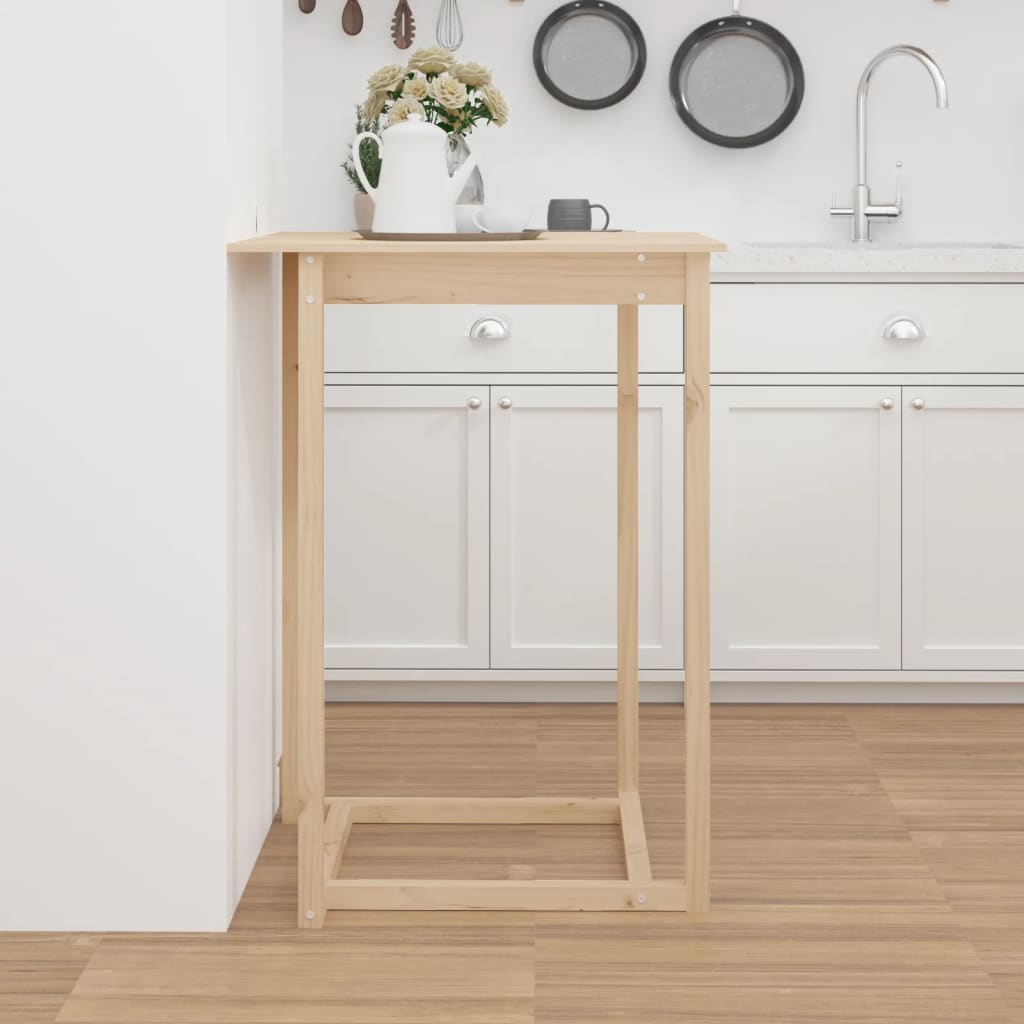 Mesa de bar 80x80x110 cm madeira de pinho maciça branco