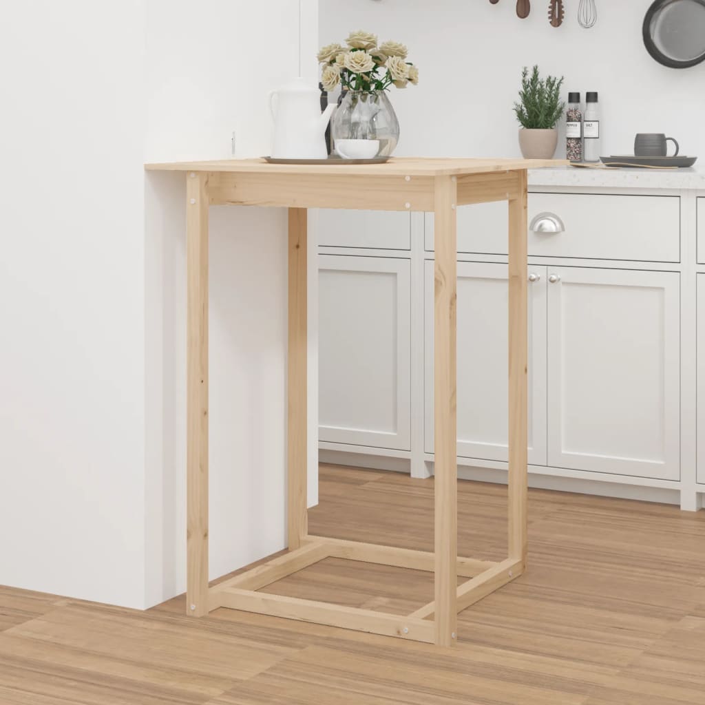 Mesa de bar 80x80x110 cm madeira de pinho maciça branco