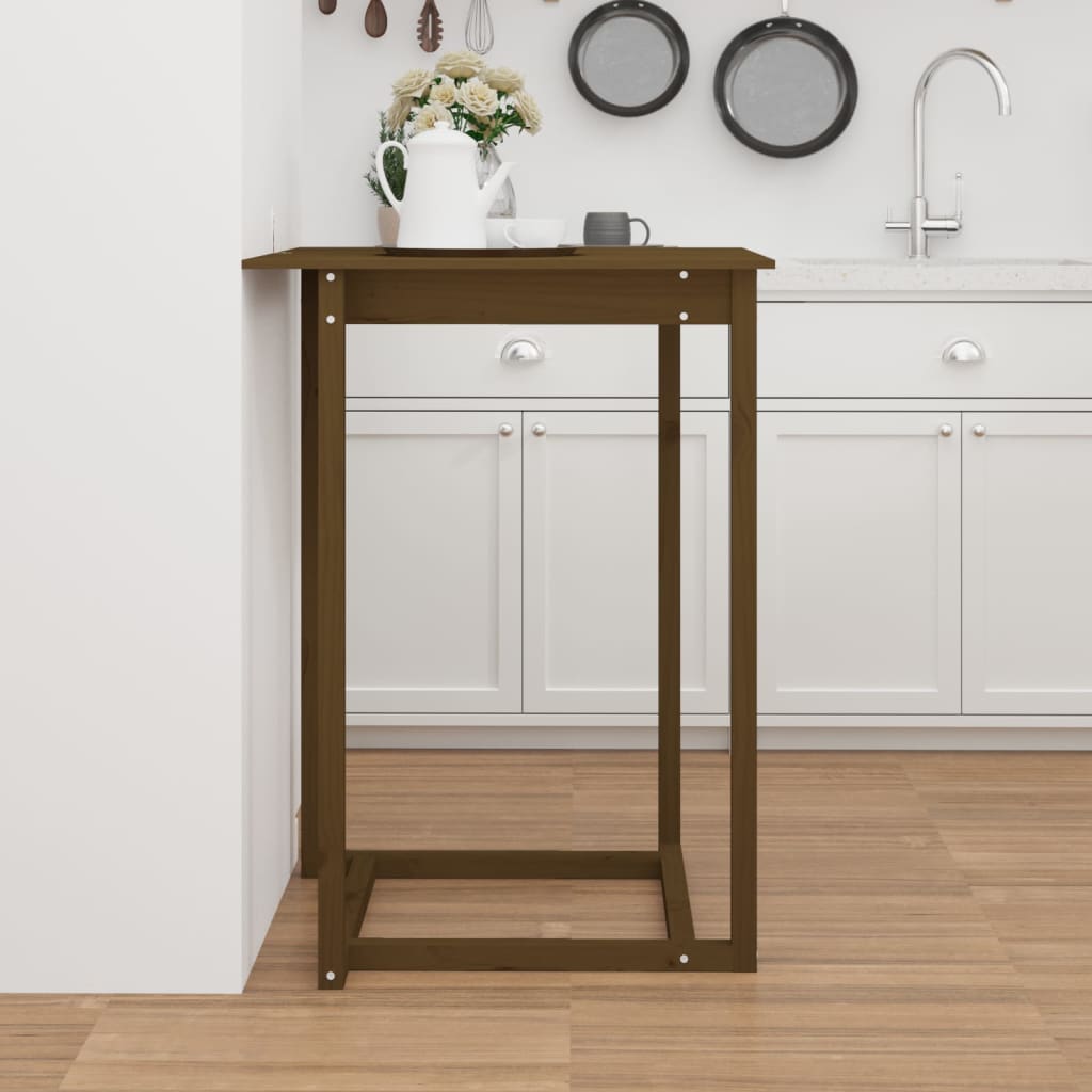 Mesa de bar 80x80x110 cm madeira de pinho maciça branco