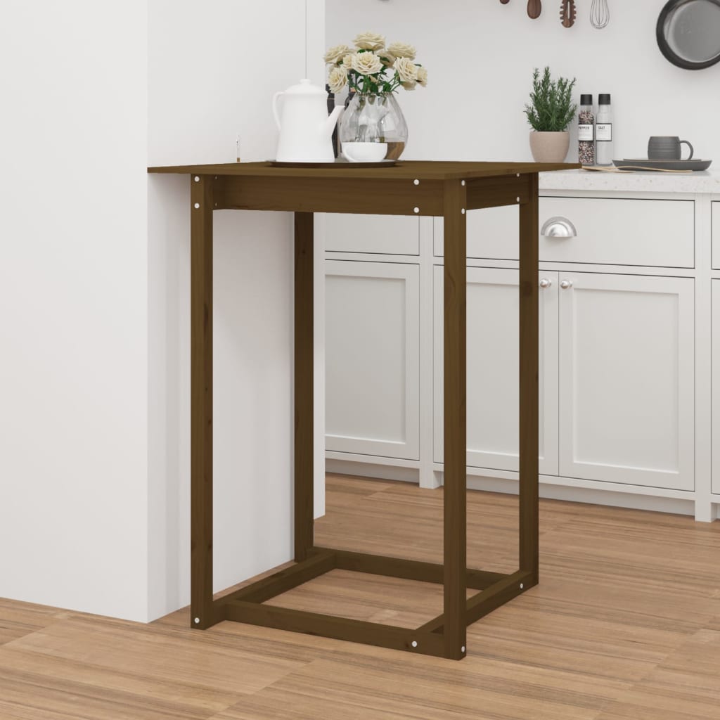 Mesa de bar 80x80x110 cm madeira de pinho maciça branco