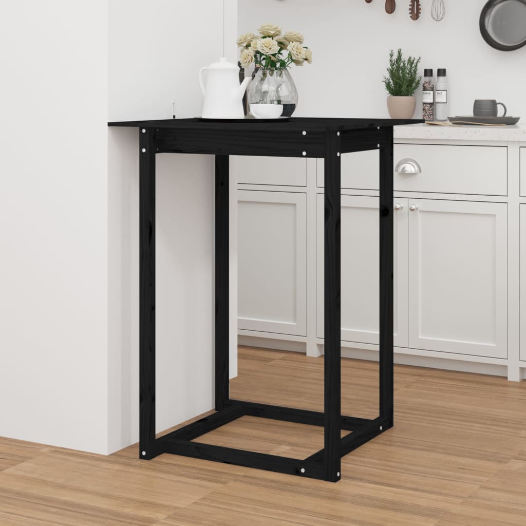 Mesa de bar 80x80x110 cm madeira de pinho maciça branco