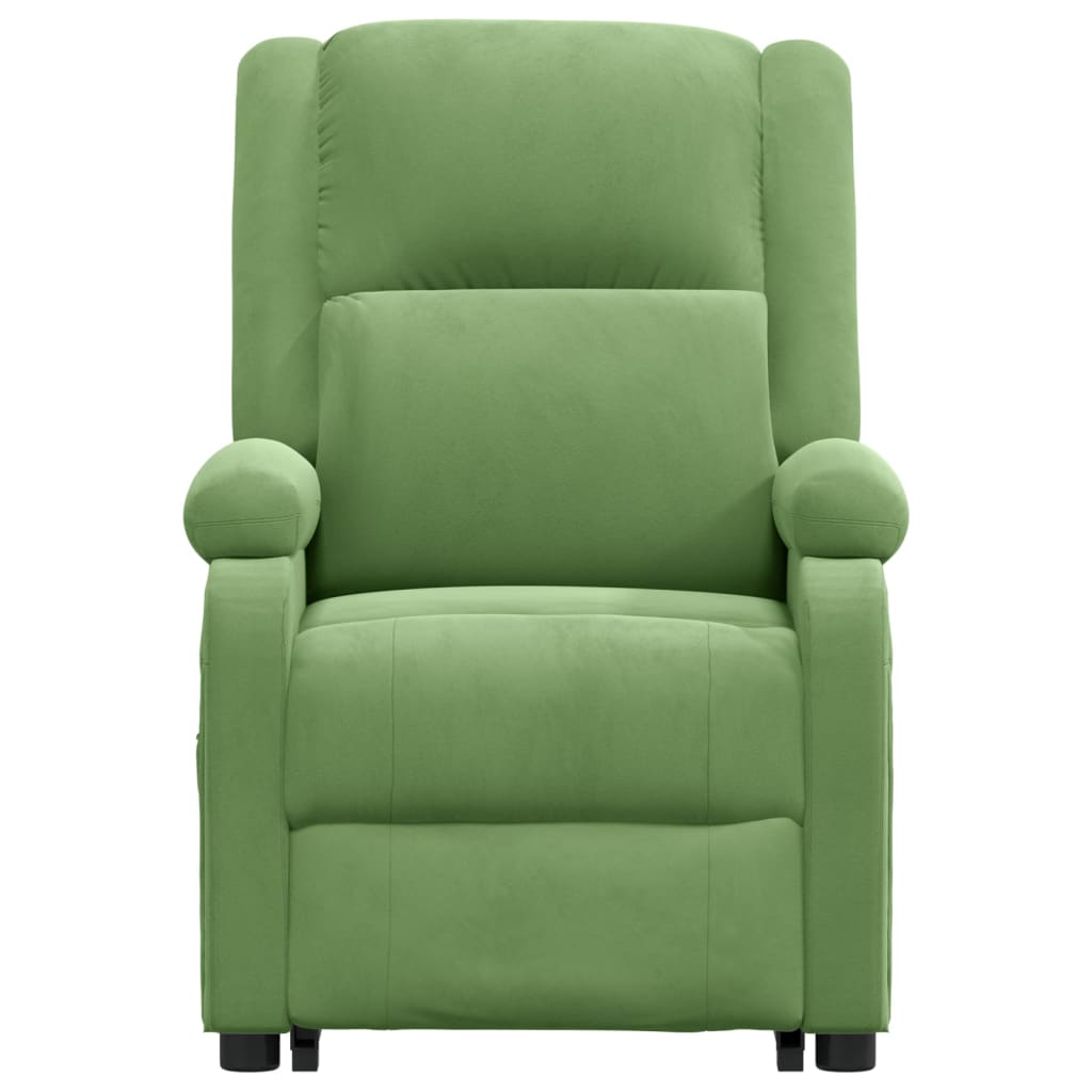 Poltrona elevatória de massagens veludo verde-claro