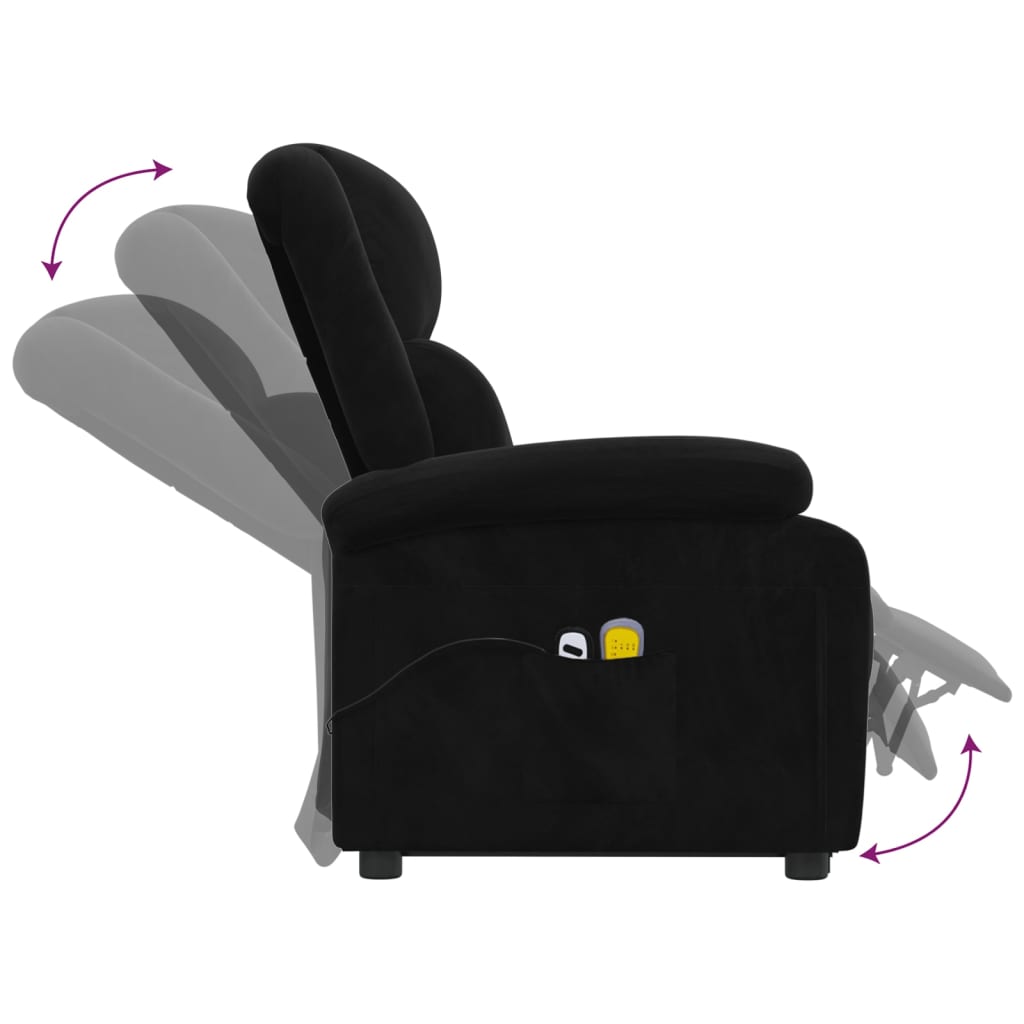 Poltrona de massagens elevatória veludo preto