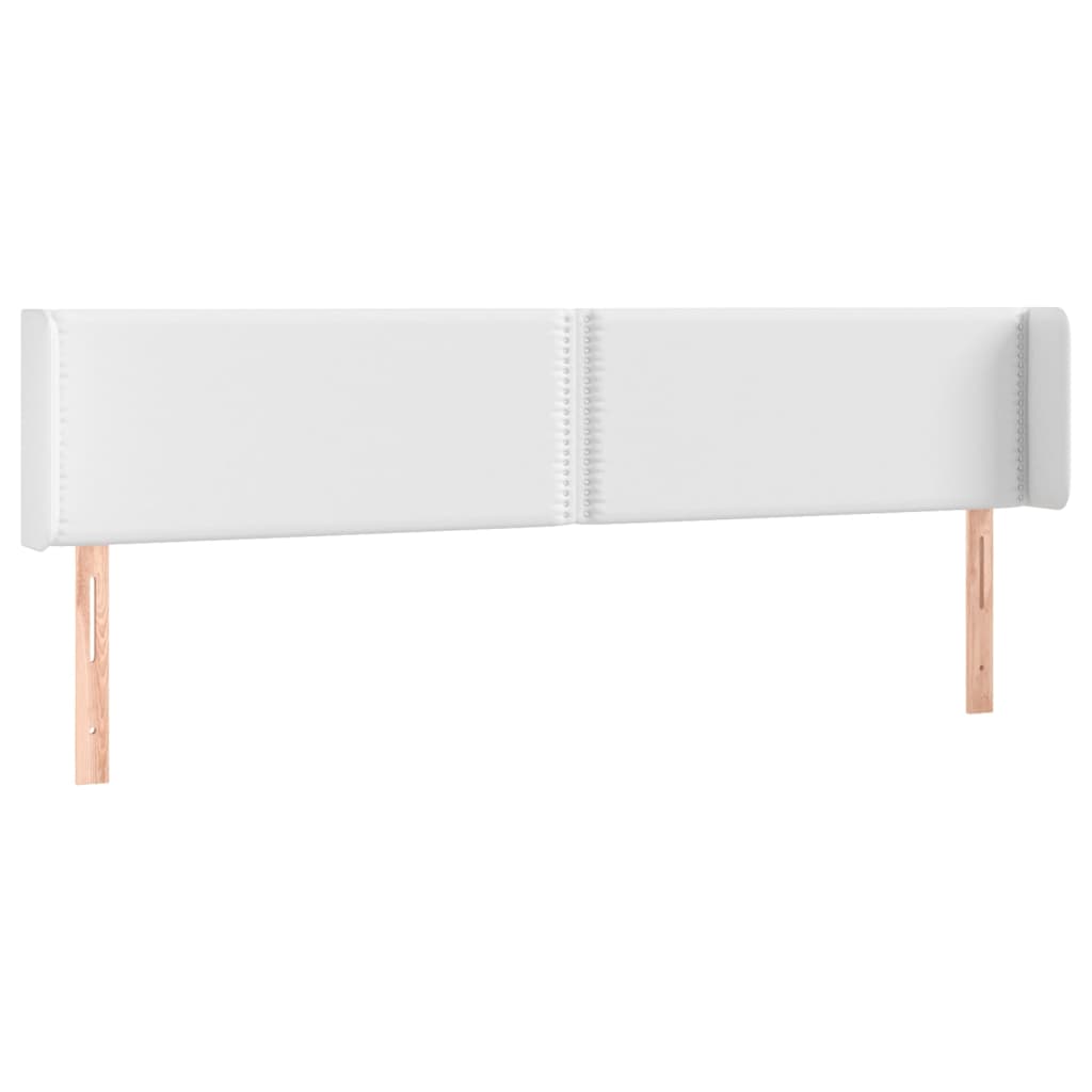 Cabeceira de cama c/ LED couro artificial 163x16x78/88cm branco