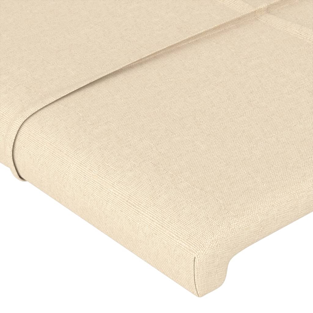 Cabeceira de cama c/ luzes LED tecido 93x16x78/88 cm cor creme