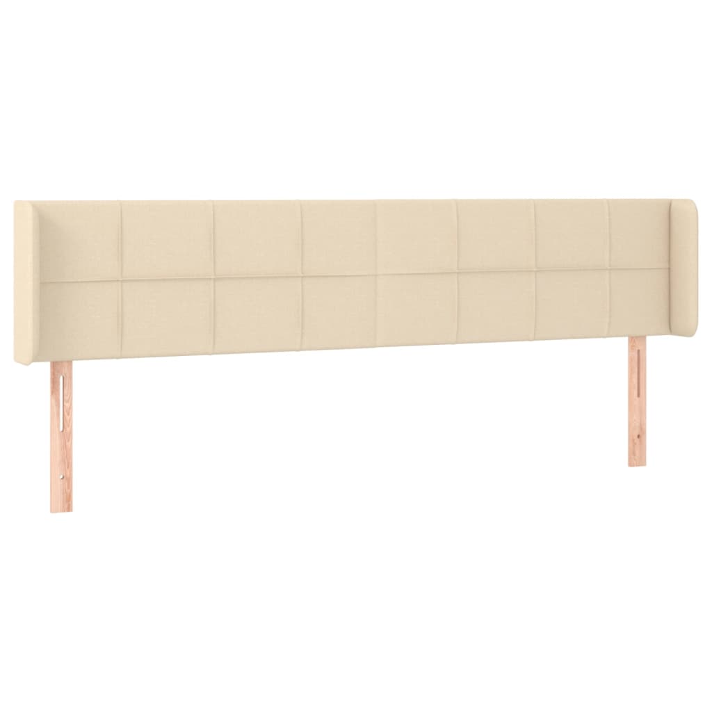 Cabeceira de cama c/ luzes LED tecido 183x16x78/88 cm cor creme