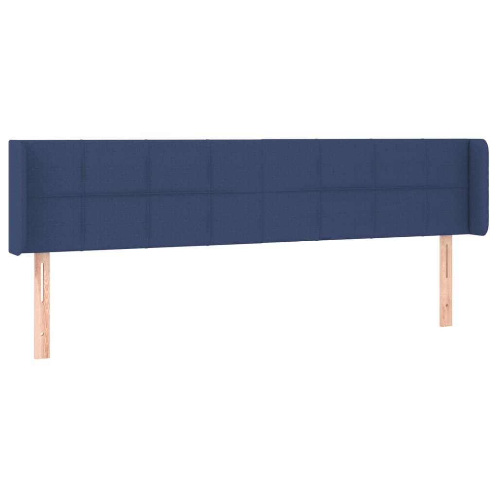 Cabeceira de cama c/ luzes LED tecido 183x16x78/88 cm azul