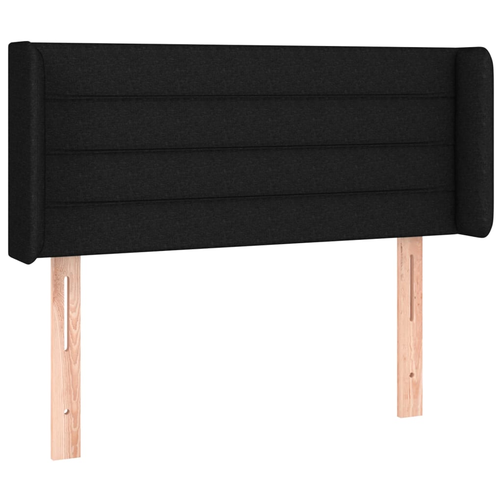 Cabeceira de cama c/ luzes LED tecido 83x16x78/88 cm preto