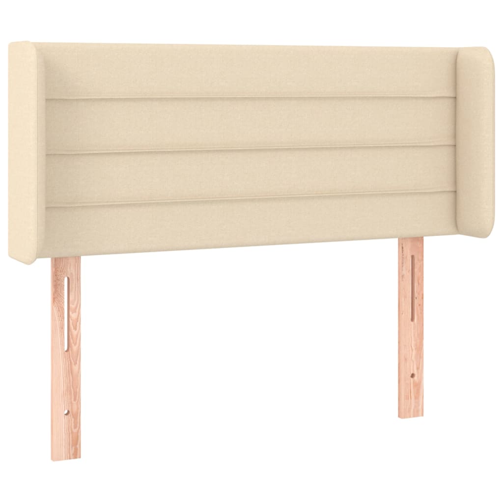 Cabeceira de cama c/ luzes LED tecido 83x16x78/88 cm cor creme