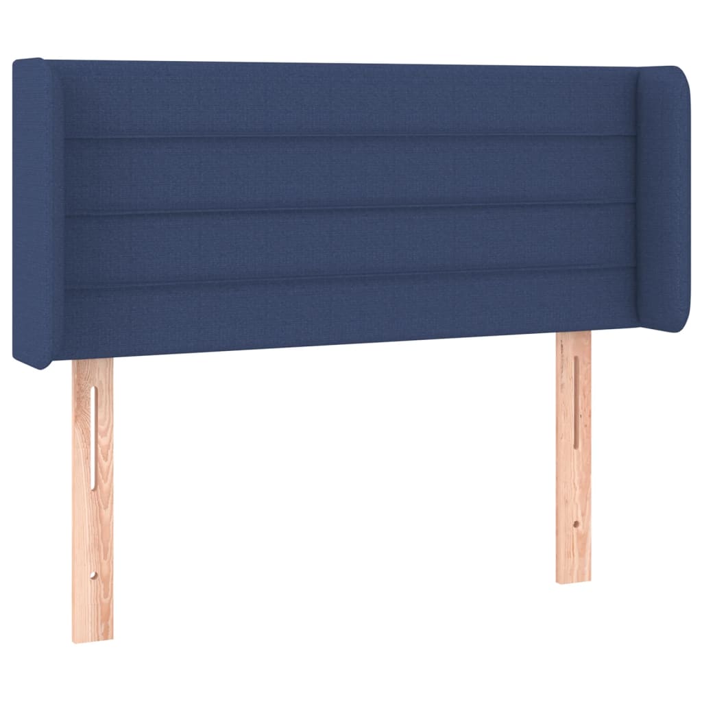 Cabeceira de cama c/ luzes LED tecido 103x16x78/88 cm azul