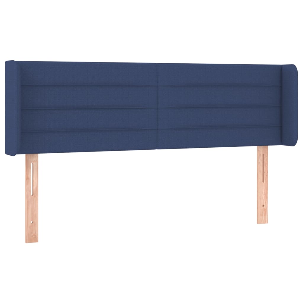 Cabeceira de cama c/ luzes LED tecido 147x16x78/88 cm azul