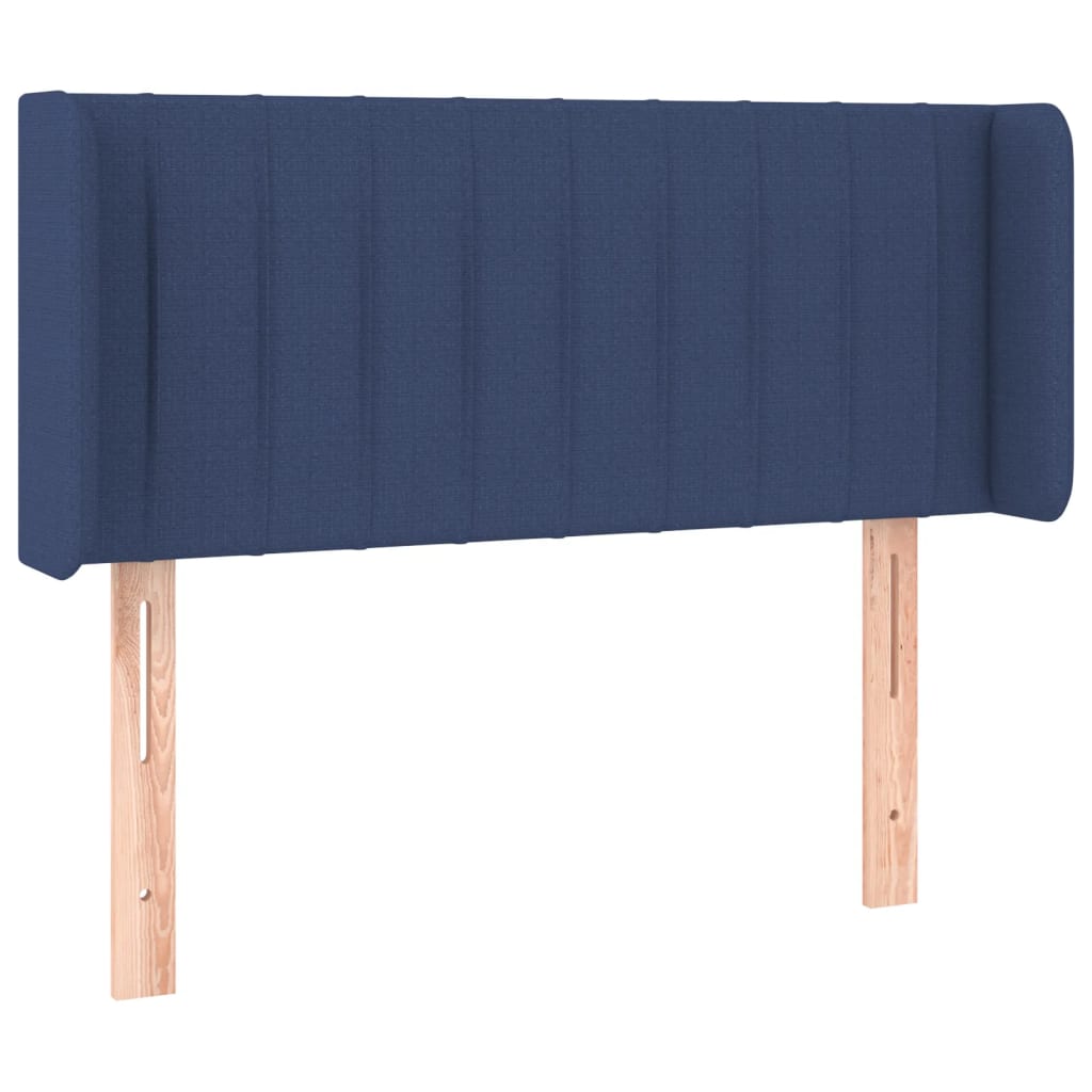 Cabeceira de cama c/ luzes LED tecido 83x16x78/88 cm azul
