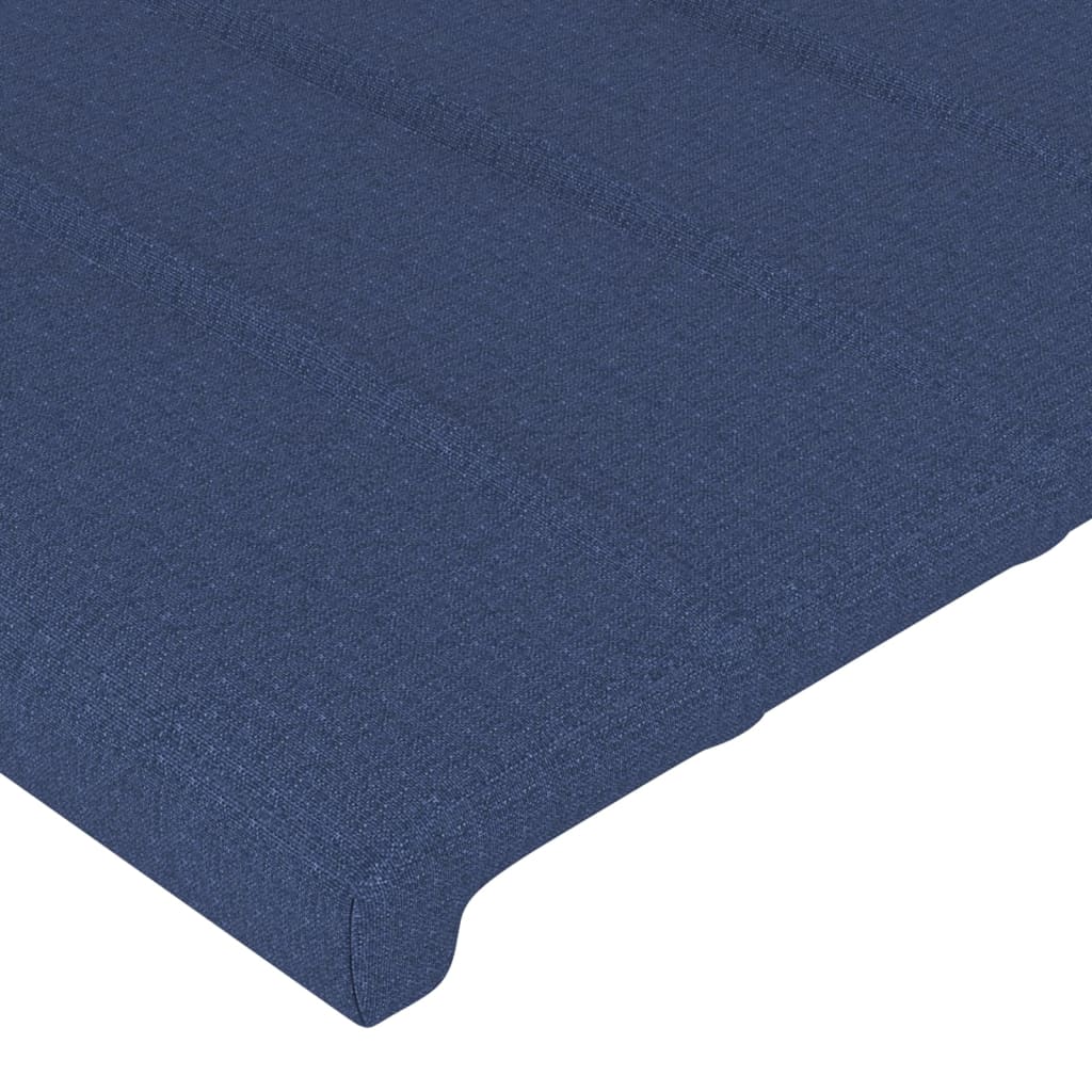 Cabeceira de cama c/ luzes LED tecido 83x16x78/88 cm azul