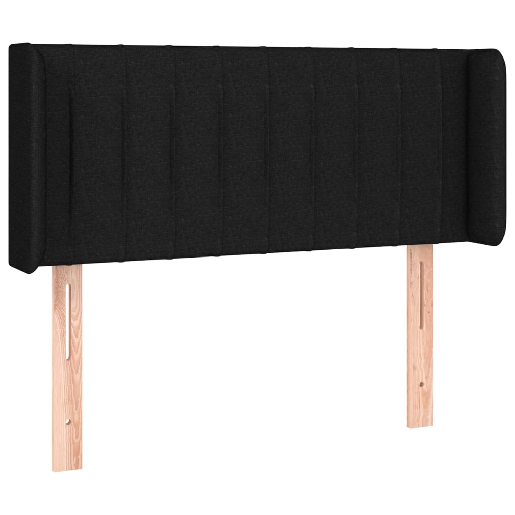 Cabeceira de cama c/ luzes LED tecido 103x16x78/88 cm preto