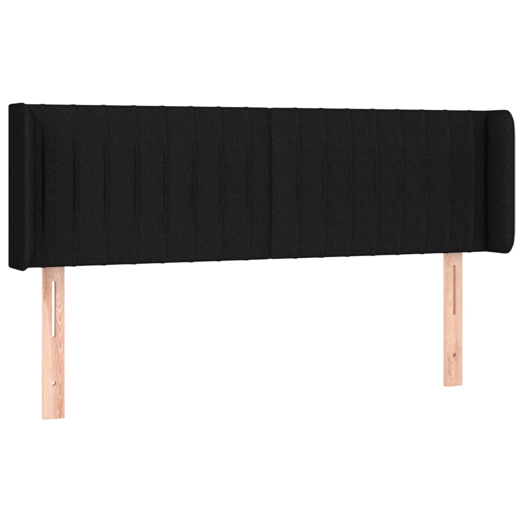 Cabeceira de cama c/ luzes LED tecido 147x16x78/88 cm preto
